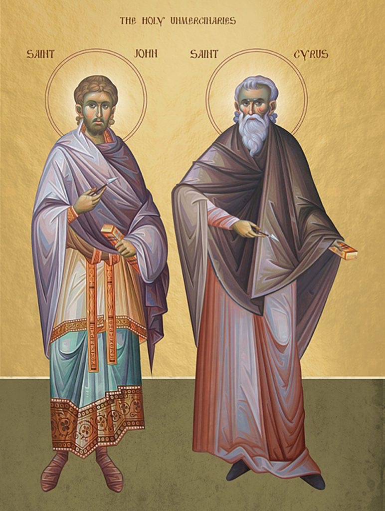 June 28th – Translation of the Relics of the Holy Unmercenaries Cyrus and John